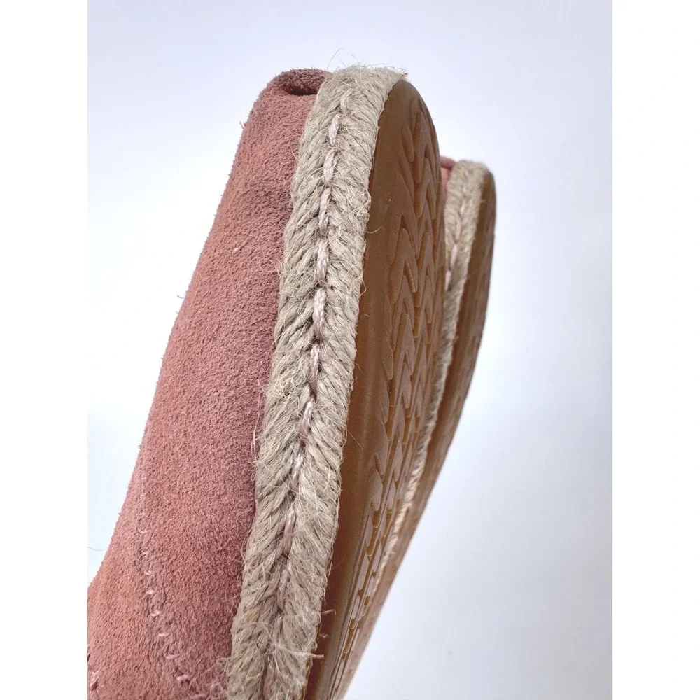 TOMS Nova Women Coral Suede Slip On W9.5 Espadrille Mules Flats Shoes